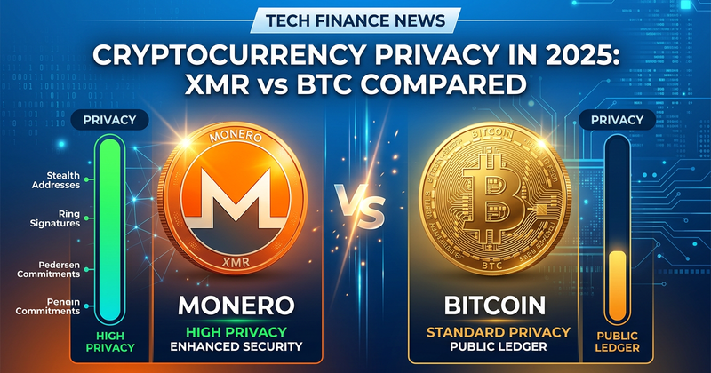 XMR vs BTC cryptocurrency privacy comparison chart